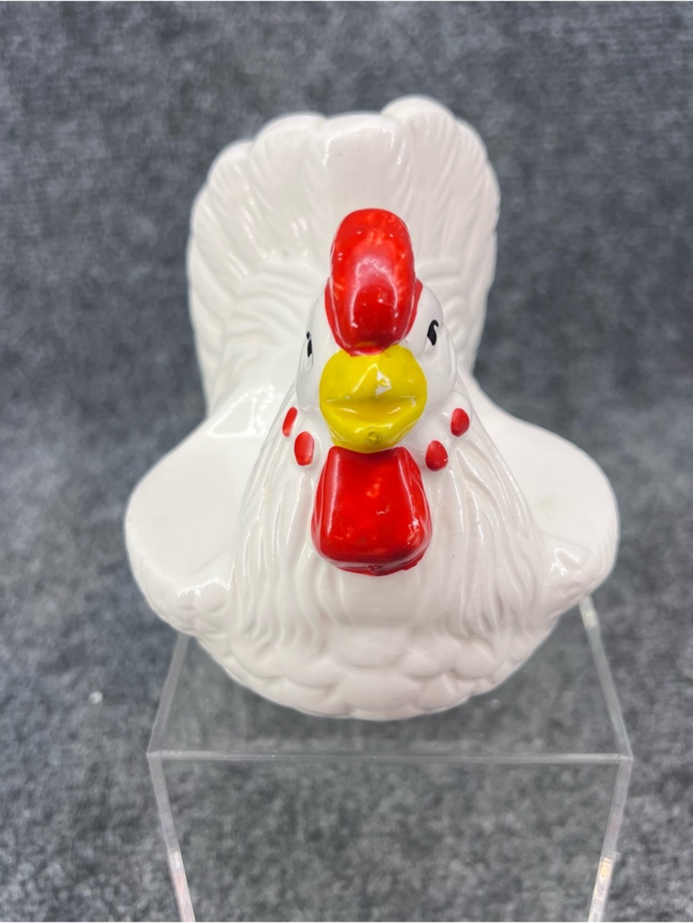 Vintage Ceramic Chicken Hen Salt & Pepper Napkin Holder NO SALT OR PEPPER SHAKER